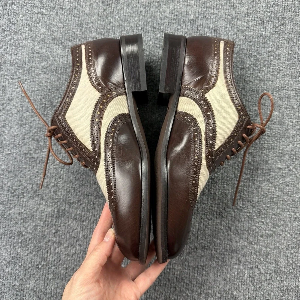 Florsheim Limited Spectator‎ Wingtip Oxford Shoes Mens 7D Brown Cream